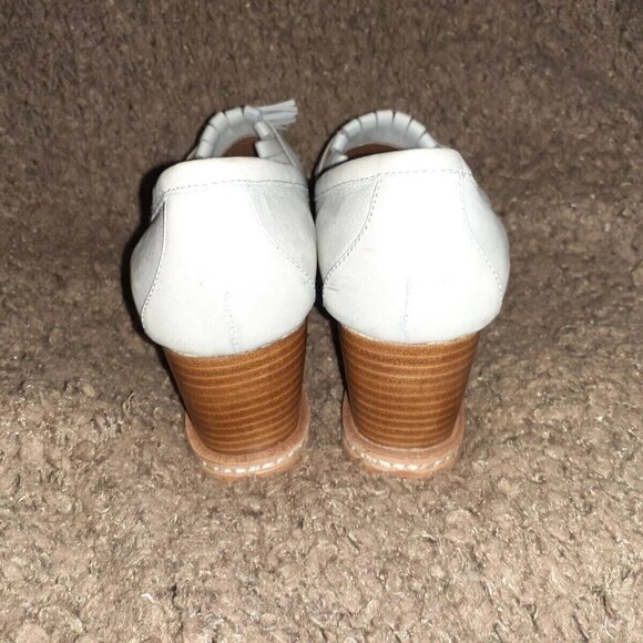 MATIKO-Pale Blue Nubuck Suede-Platform Kiltie Style Loafer/Tassles-Sz 6-Excellen - Picture 4 of 6